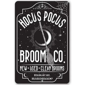 Metal Sign 12" x 18" Hocus Pocus Broom Co. Vintage Style Halloween‎ NWT